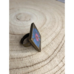Bague "Fleur bleu"